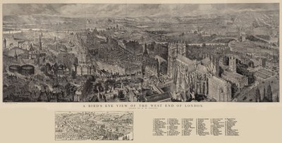 Vue aérienne du West End de Londres - Henry William Brewer